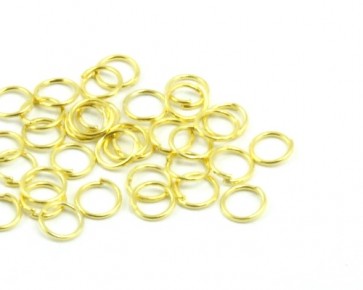 Biegeringe, Binderinge, Schmuckösen, offen, goldfarbig, 6mm, 100 Stk.