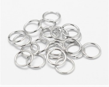 Biegeringe, Binderinge, Schmuckösen, offen, silber / platin, 9mm, 100 Stk.
