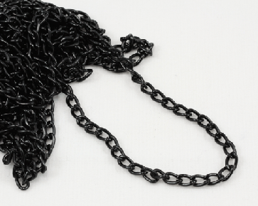 Gliederketten Meterware, schwarz, 6 x 3.5 mm, 2 m
