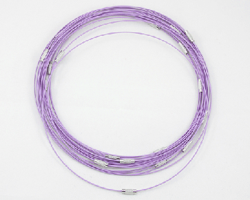 Edelstahl-Collier mit Schraubverschluss, lila, 45cm, 1 Stk.