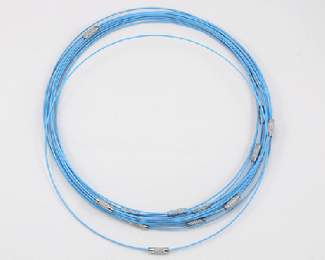 Edelstahl-Collier mit Schraubverschluss, himmelblau, 45cm, 1 Stk