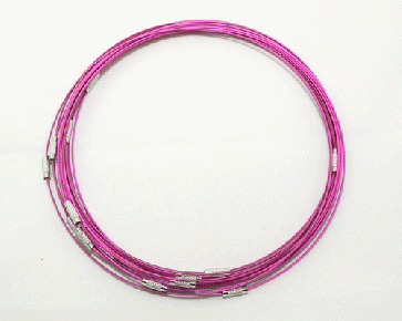 Edelstahl-Collier mit Schraubverschluss, pink, 45cm, 1 Stk.