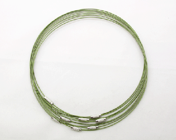 Edelstahl-Collier mit Schraubverschluss, olivgrün, 45cm, 1 Stk.