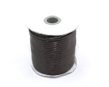 Schmuckkordel Polyesterkordel 3mm braun geflochten gewachst, 2m