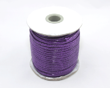 Schmuckkordel, Polyesterkordel 3mm, violett, geflochten gewachst