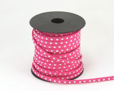 Schmuckband Meterware, Wildlederband Imitation für Nietenarmbänder, hot pink, 5 mm, 1m