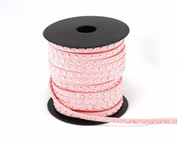 Schmuckband Meterware, Wildlederband Imitation für Nietenarmbänder, rosa, 5 mm, 1m