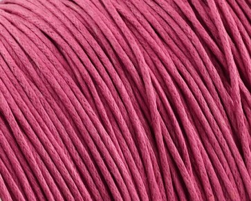 Gewachste Baumwollkordeln, Schmuckkordeln, Wachsbänder, 1 mm, pink magenta