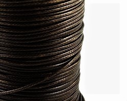 Schmuckkordel Polyesterschnur dunkelbraun gewachst, 1 mm
