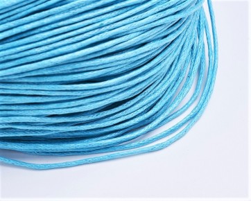Gewachste Baumwollkordeln, Wachsbänder, 1mm, azurblau, 10m