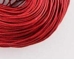 Gewachste Baumwollkordeln, Wachsbänder, 1mm, rot, 10m