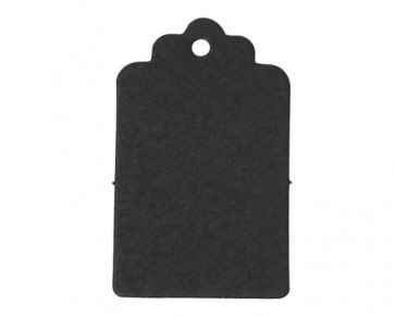 Papieranhänger, Geschenkanhänger, Etiketten, schwarz, rechteckig 5 x 3 cm, 50 Stk.