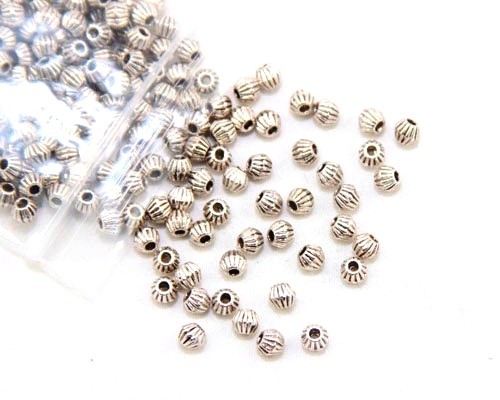 300stk Metall Perlen Spacer Lose Charm Tibet Silber Schmuckteile 6.5x1.5mm PP 