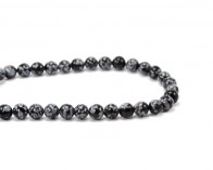 Schneeflocken-Obsidian Perlen, rund, 8 mm, 1 Strang