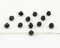 Glasschliffperlen, 6 mm, Bicones, schwarz, 20 Stk.