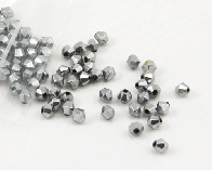 Glasschliffperlen, 4 mm, Bicones, silber, 20 Stk.