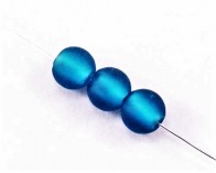 Gefrostete Glasperlen, 4mm, rund, matt dunkelblau, 100 Stk.