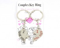 Schlüsselanhänger für Paare, 'I love you', 35 x 45 mm, 1 Paar