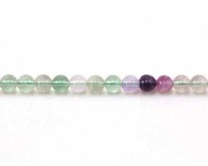 Regenbogen-Fluorit Perlen, rund, 6 mm, 1 Strang