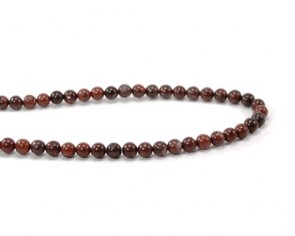 Edelsteinperlen, Breckzien-Jaspis Perlen, rund, rot / schwarz, 6 mm, 1 Perlenstrang