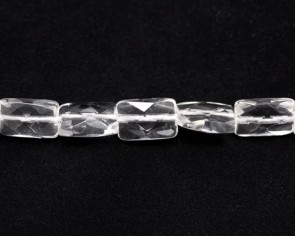 Bergkristall Perlen, Edelsteinperlen, Rechteck, facettiert, 10x8mm, 1 Perlenstrang