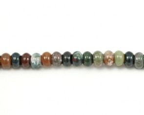 Indischer Achat Perlen, Rondellen, mehrfarbig, 8mm, 1 Perlenstrang