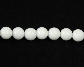 Jade Perlen, rund, weiss gefärbt, 8mm, 1 Strang