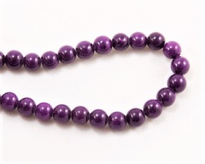 Jade Perlen, Naturstein, rund, violett gefärbt, 6mm, 1 Strang