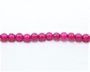 Jade Perlen, Naturstein, rund, magenta pink gefärbt, 6mm, 1 Strang