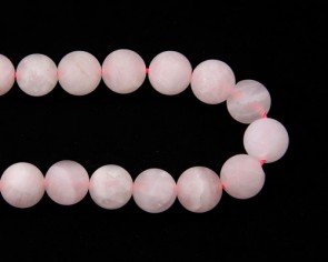 Gefrostete Rosenquarz Perlen, rund, matt rosa, ø 10mm, 1 Strang
