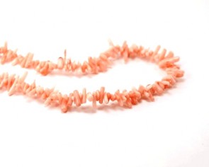 Koralle Perlen, Chips (Cupolini), rosa, 5-11 x 2 mm, 1 Strang