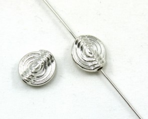 Metallperlen, Spirale, Schnecke, 11 x 10mm, silberfarbig, 10 Perlen