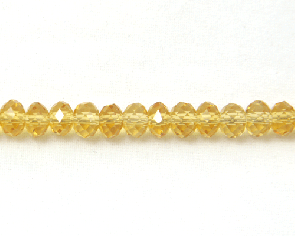 Glasschliffperlen, 6 mm, Rondelle facettiert, gold-gelb mit Lüster, 50 Perlen