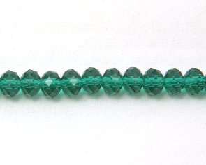 Glasschliffperlen, Rondellen facettiert, 8mm, smaragd-grün, 50 Perlen