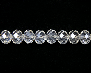 Glasschliffperlen, 7 x 10 mm Rondellen facettiert kristall transparent Lüster