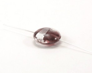 Glasperlen mit Silberfolie, 20mm, Linse, violett