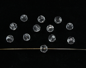 Glasschliffperlen, facettierte Glasperlen 6 mm, rund, kristall, 50 Perlen