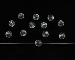 Glasschliffperlen, 8mm, rund, kristall klar transparent, 96 Facetten