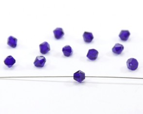 Crystal Glasschliffperlen, 6 mm, Bicones, kobaltblau, 20 Stk.