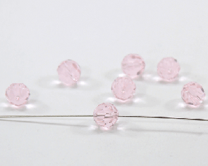 Crystal Glasschliffperlen, 8 mm, rund, rosa, 20 Stk.