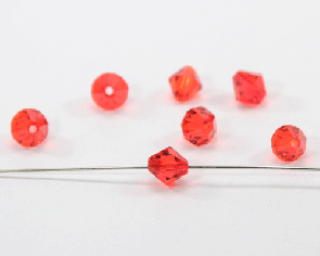 Glasschliffperlen, 8 mm, Bicone, rot, 20 Stk.