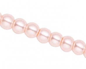 Glasperlen, Glaswachsperlen, 6mm, rund, rosa, 50 Perlen