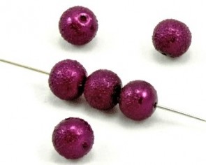 Glaswachsperlen, Glasperlen, Krepp-Perlen, rund, 8mm, dunkelrot