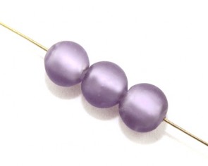 Gefrostete Glasperlen Silbereinzug, 10mm, rund, matt violett, 20 Perlen