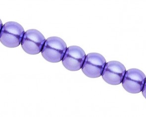Glasperlen, Glaswachsperlen, 6mm, rund, violett, 50 Perlen