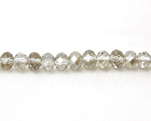 Glasschliffperlen, facettierte Glas-Rondellen, 8 mm, silber-grau mit Lüster, 50 Perlen