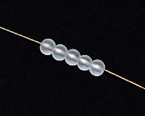 Gefrostete Glasperlen, 6mm, rund, weiss, 50 Stk.