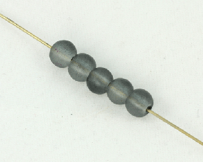 Gefrostete Glasperlen, 6mm, rund, matt grau, 50 Stk.