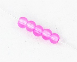 Gefrostete Glasperlen, 6mm, rund, matt lila, 50 Perlen