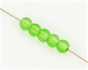 Gefrostete Glasperlen, 6mm, rund, matt grün, 50 Glasperlen